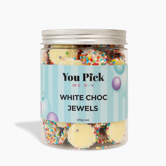 White Choc Jewels - 500ml Jar