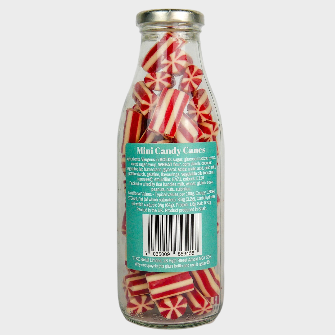 Candy Canes Glass Bottle